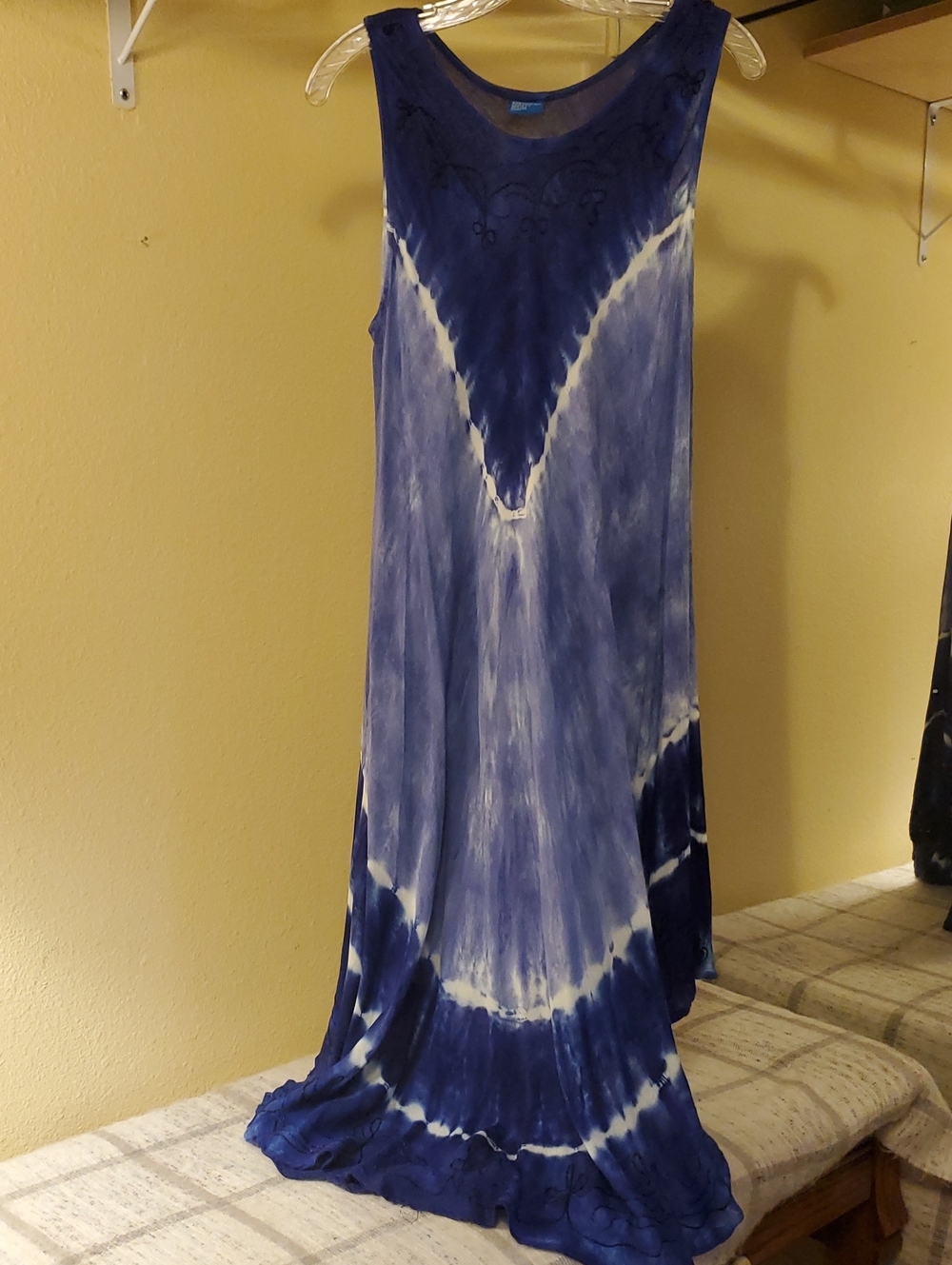 Blue Tie-Dye Maxi Dress One Size Fits Most